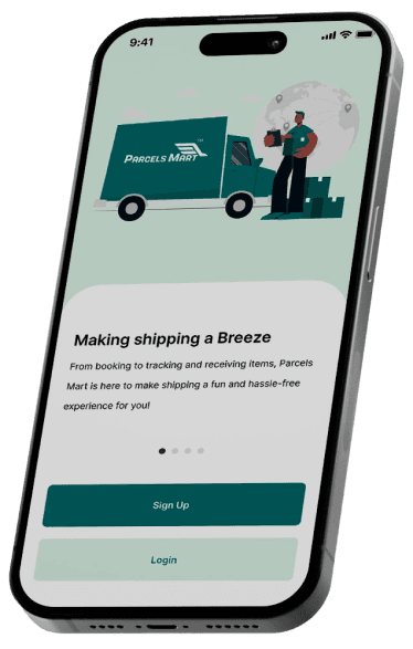 Parcels Mart Mobile App Mock Up